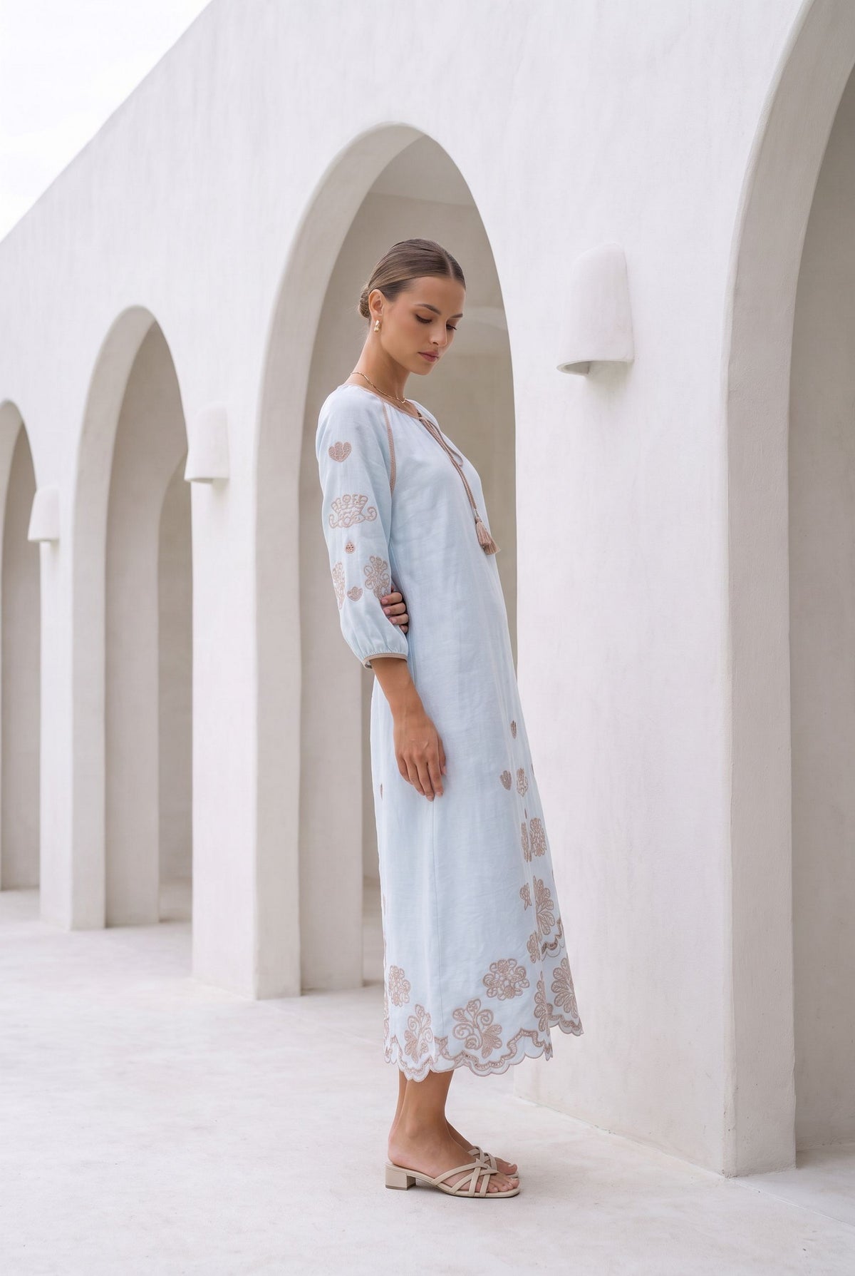 MARGUERITE EMBROIDERED DRESS