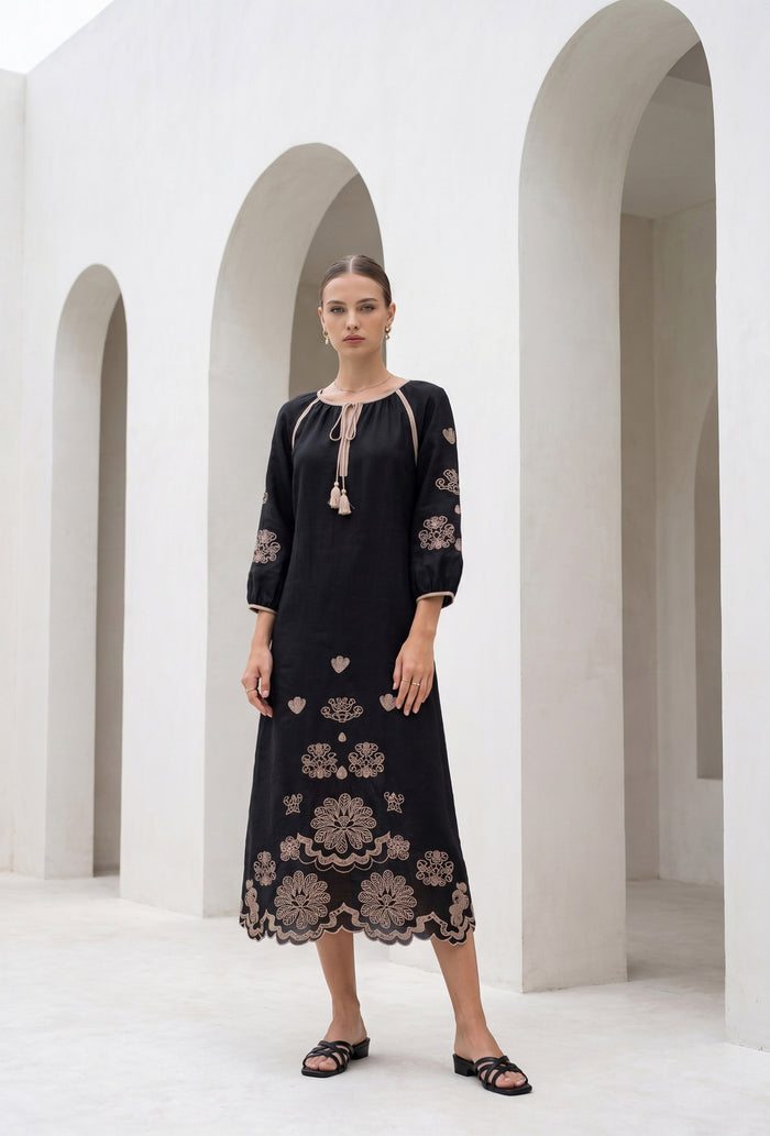 MARGUERITE EMBROIDERED DRESS