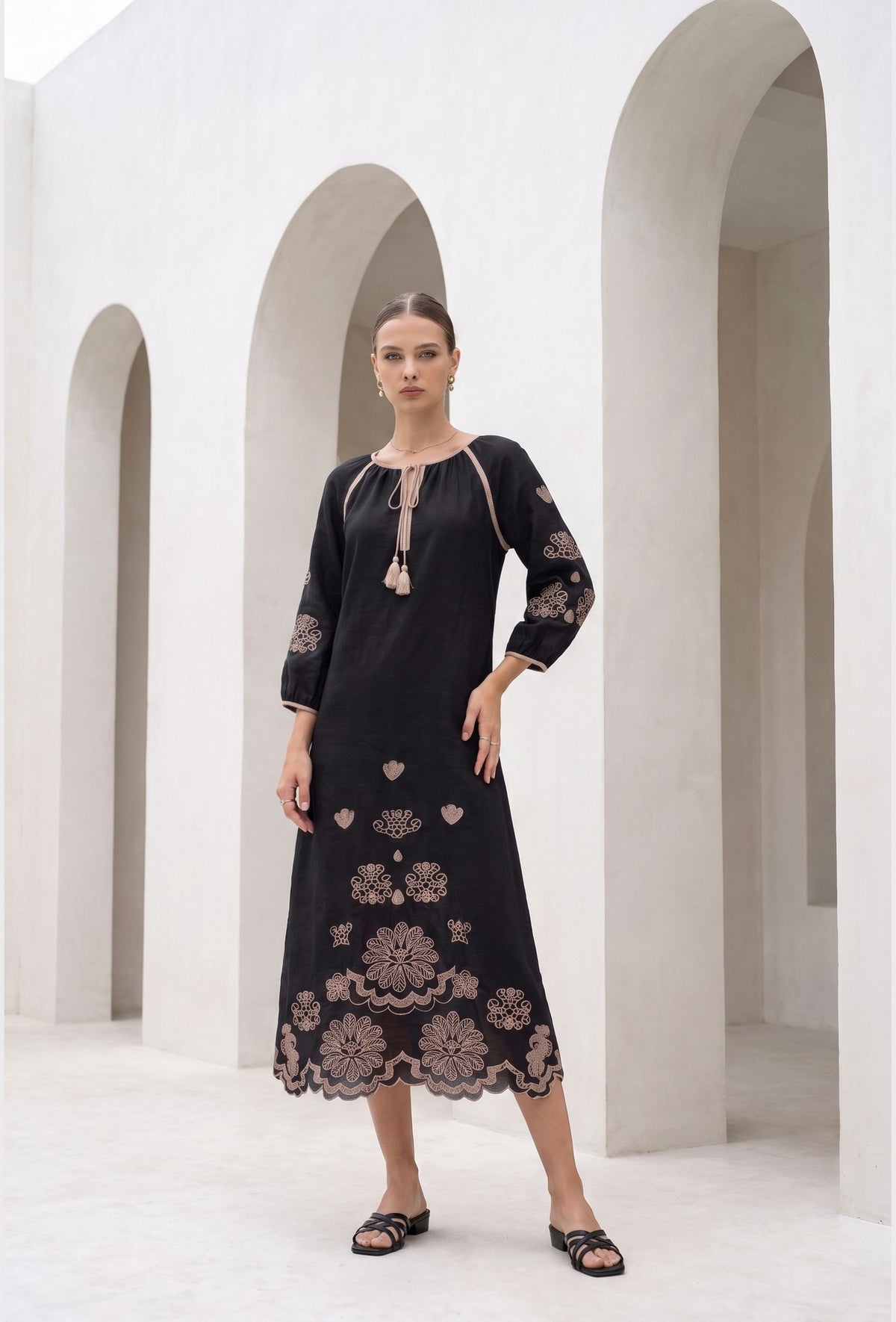 MARGUERITE EMBROIDERED DRESS