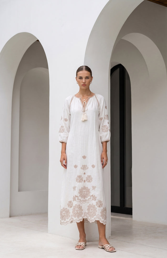 MARGUERITE EMBROIDERED DRESS