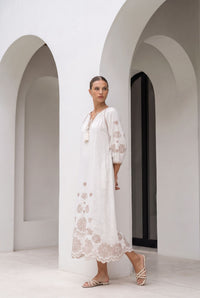 MARGUERITE EMBROIDERED DRESS