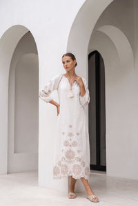 MARGUERITE EMBROIDERED DRESS