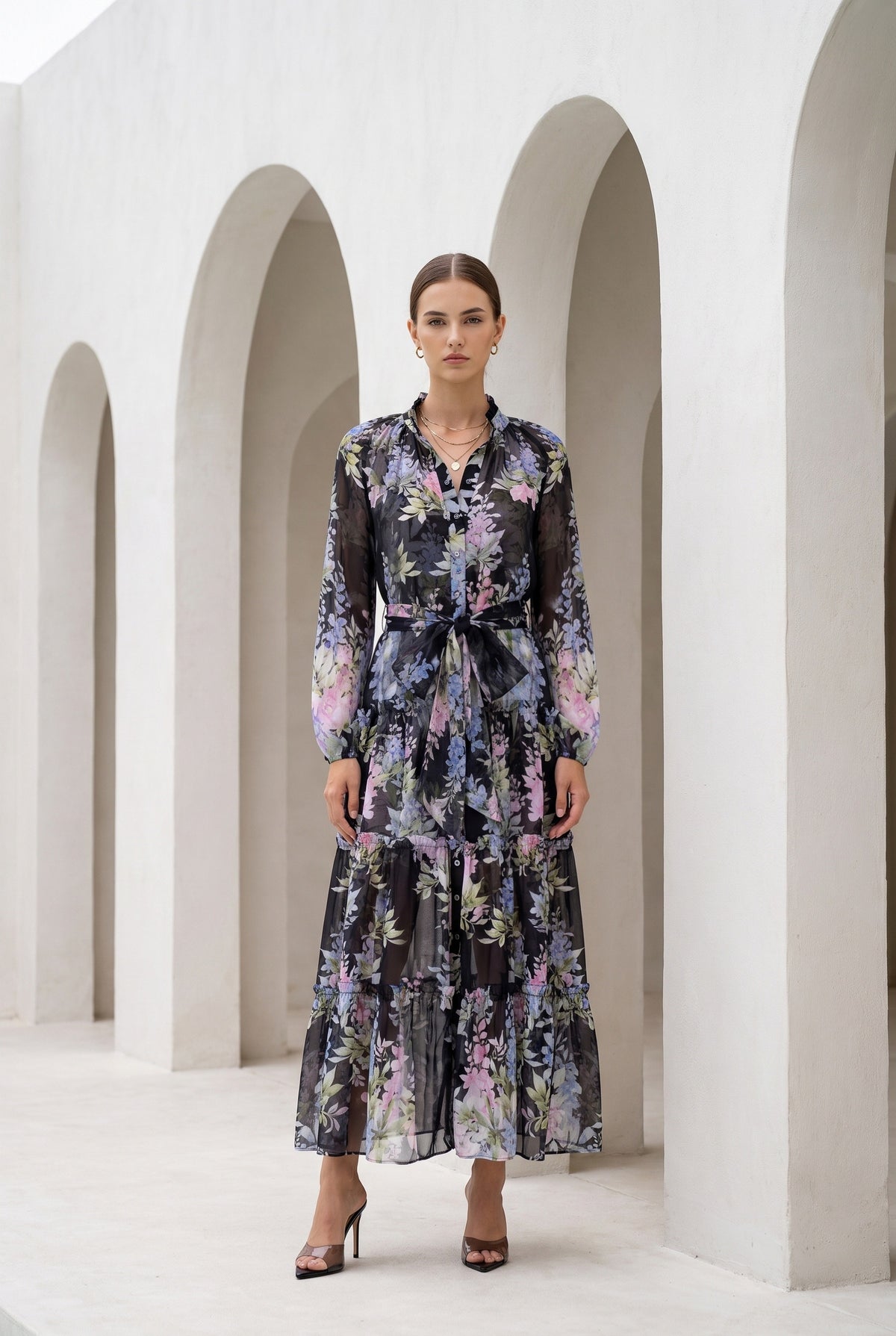 CHANTALLY PRINTED LONG DRESS