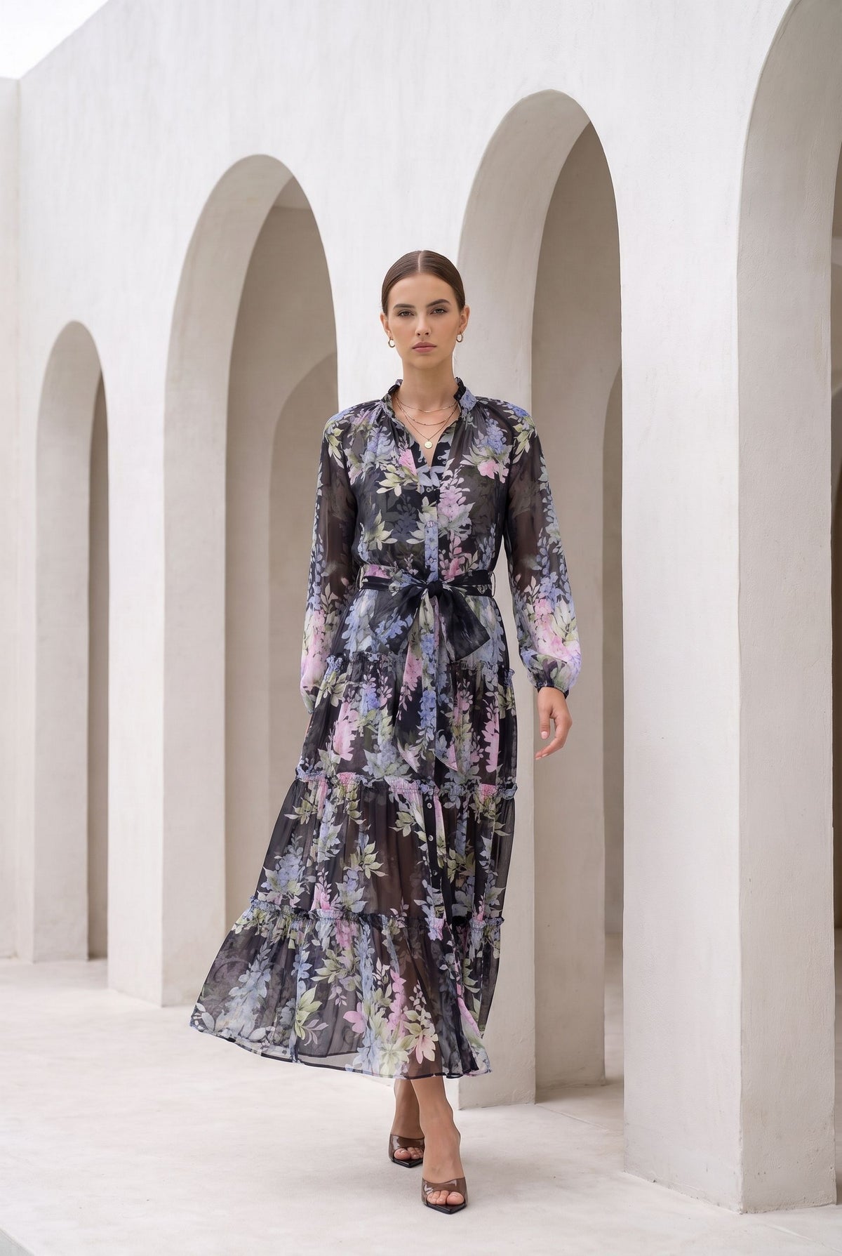 CHANTALLY PRINTED LONG DRESS