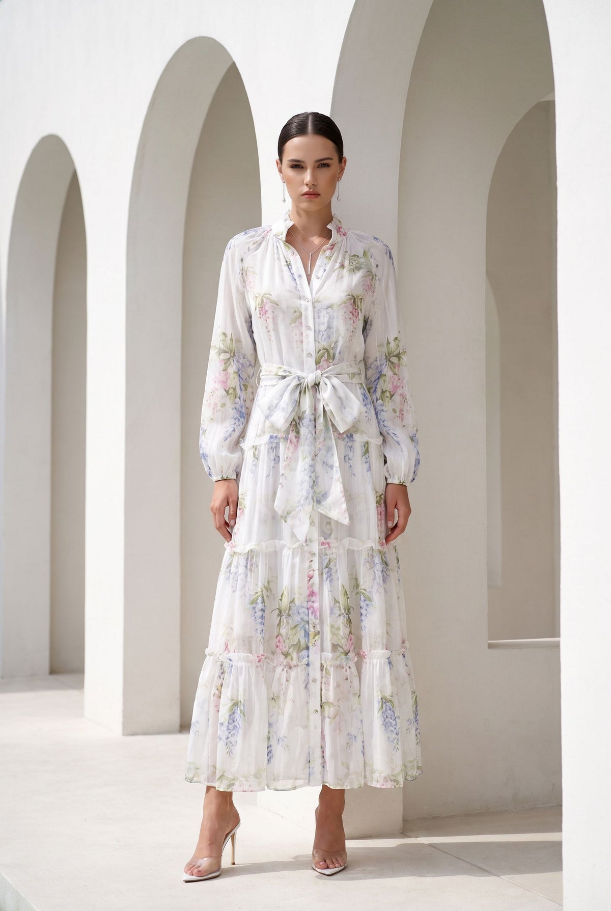 CHANTALLY PRINTED LONG DRESS