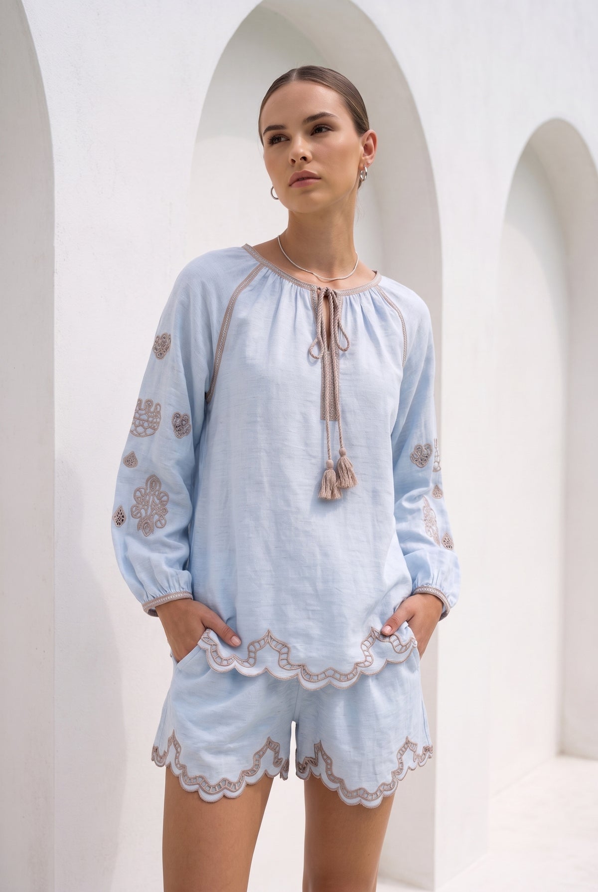 MARGUERITE EMBROIDERED BLOUSE