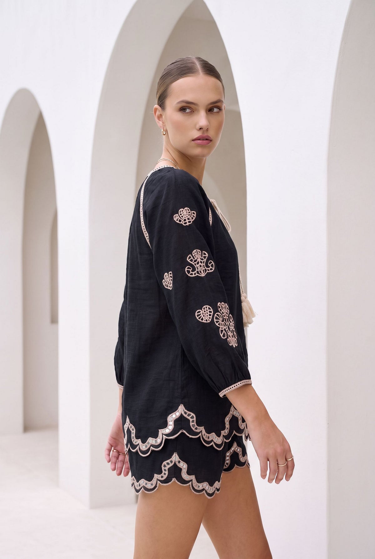 MARGUERITE EMBROIDERED BLOUSE