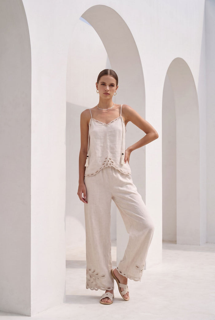 IVY EMBROIDERED PANTS