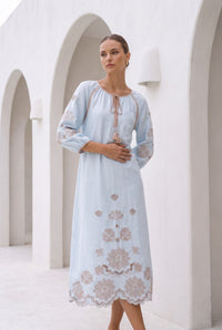 MARGUERITE EMBROIDERED DRESS