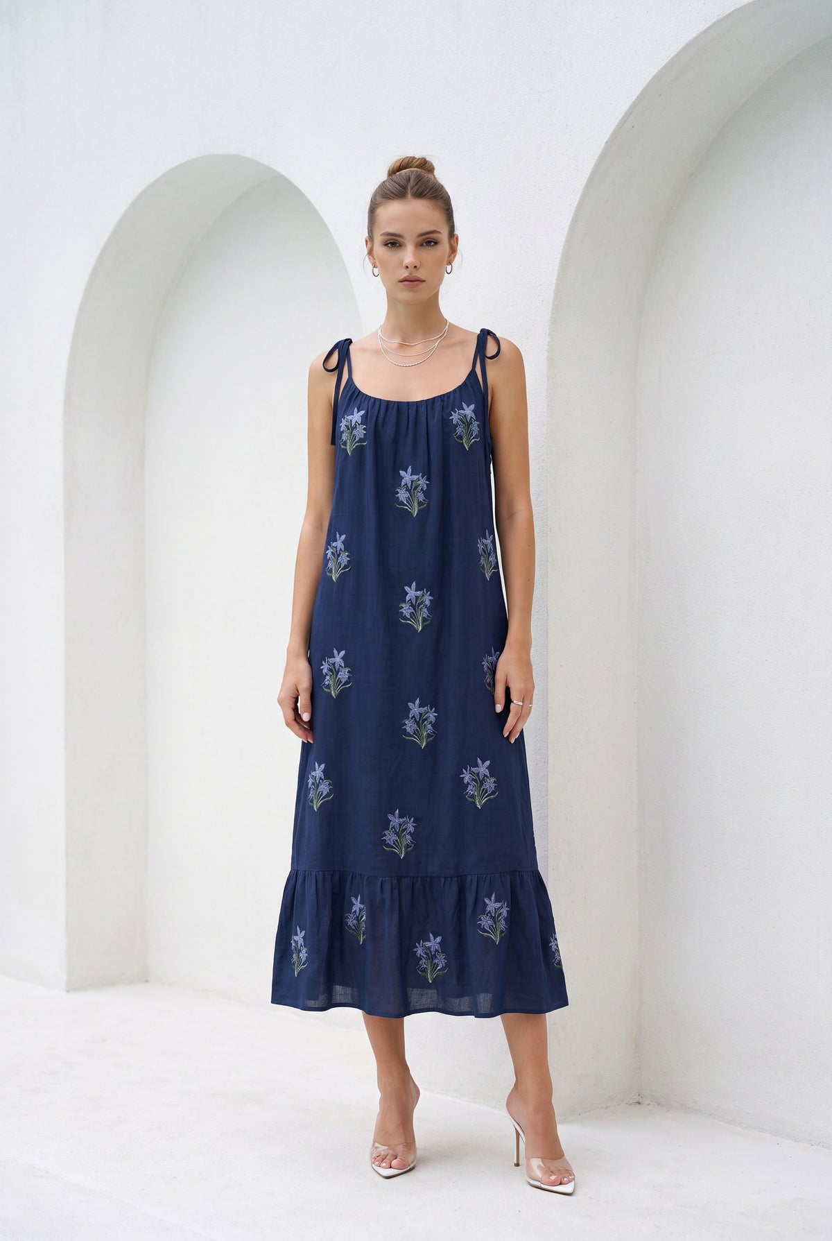 AUDETTE EMBROIDERED DRESS