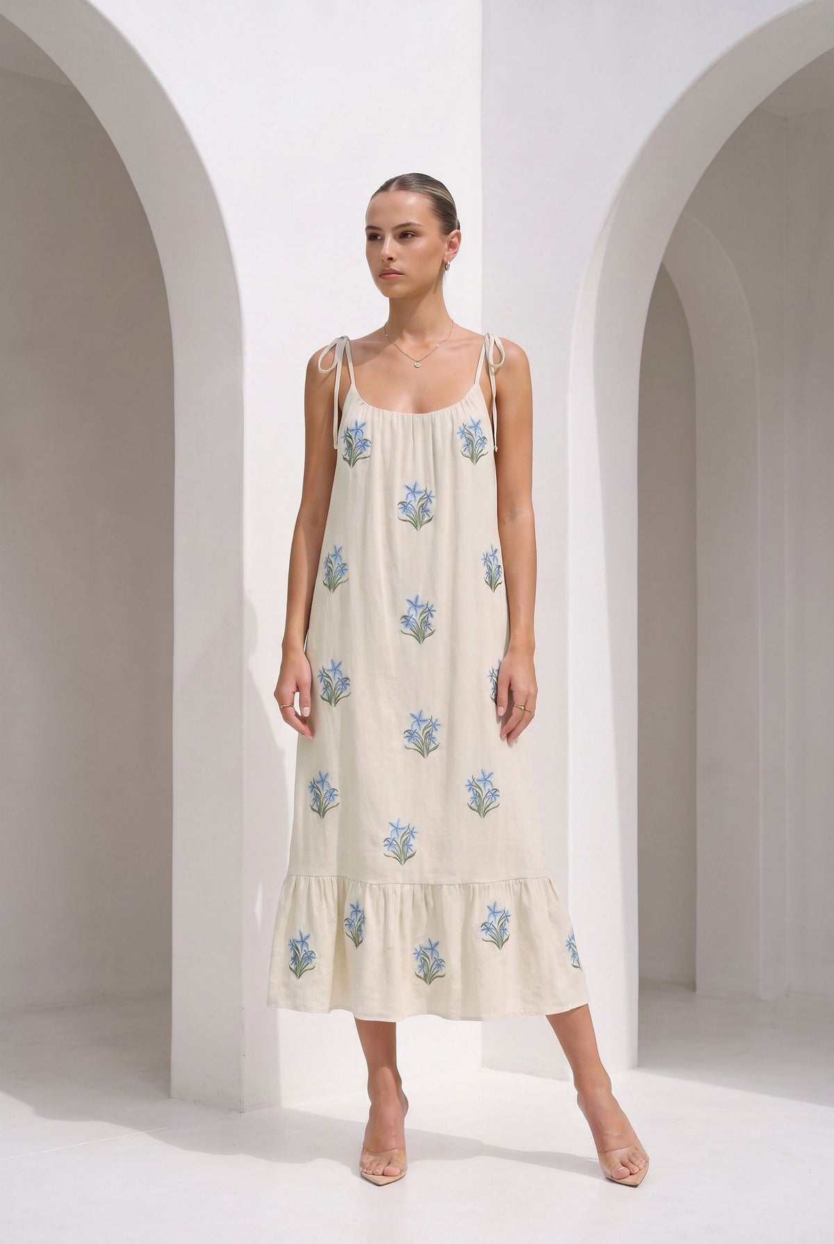 AUDETTE EMBROIDERED DRESS