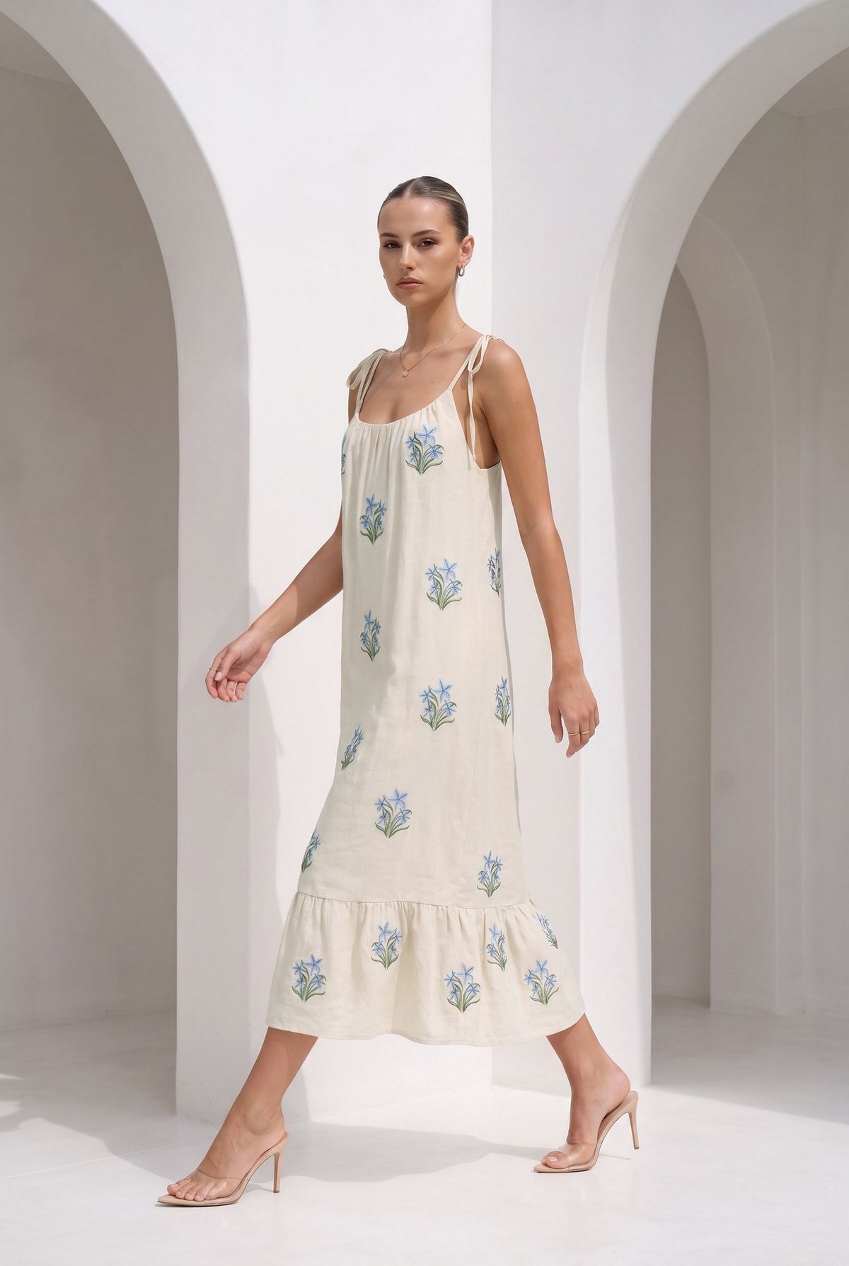 AUDETTE EMBROIDERED DRESS