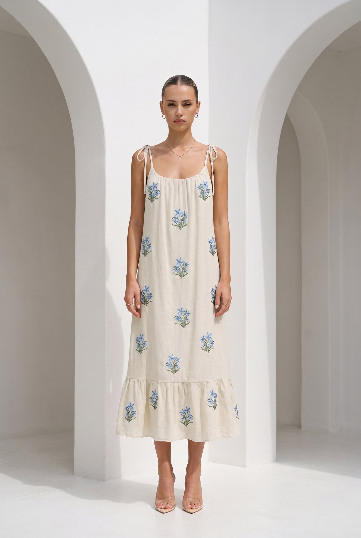 AUDETTE EMBROIDERED DRESS