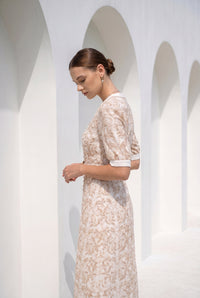 NAOMI BELTED LONG DRESS