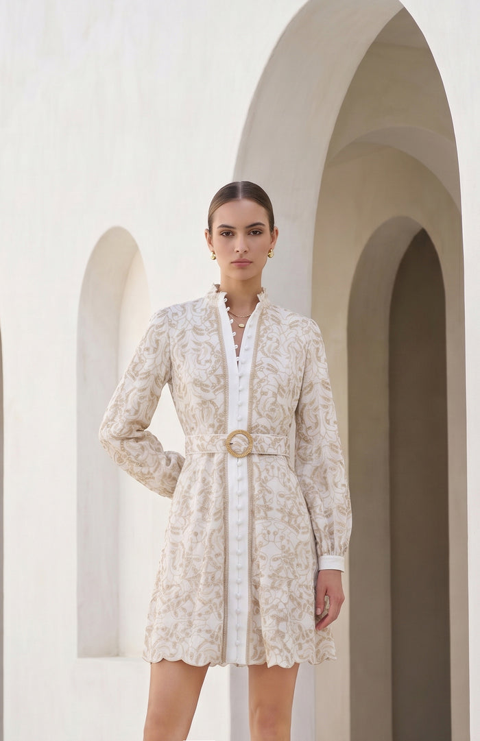 NAOMI BELTED ZIP SHORT DRESS