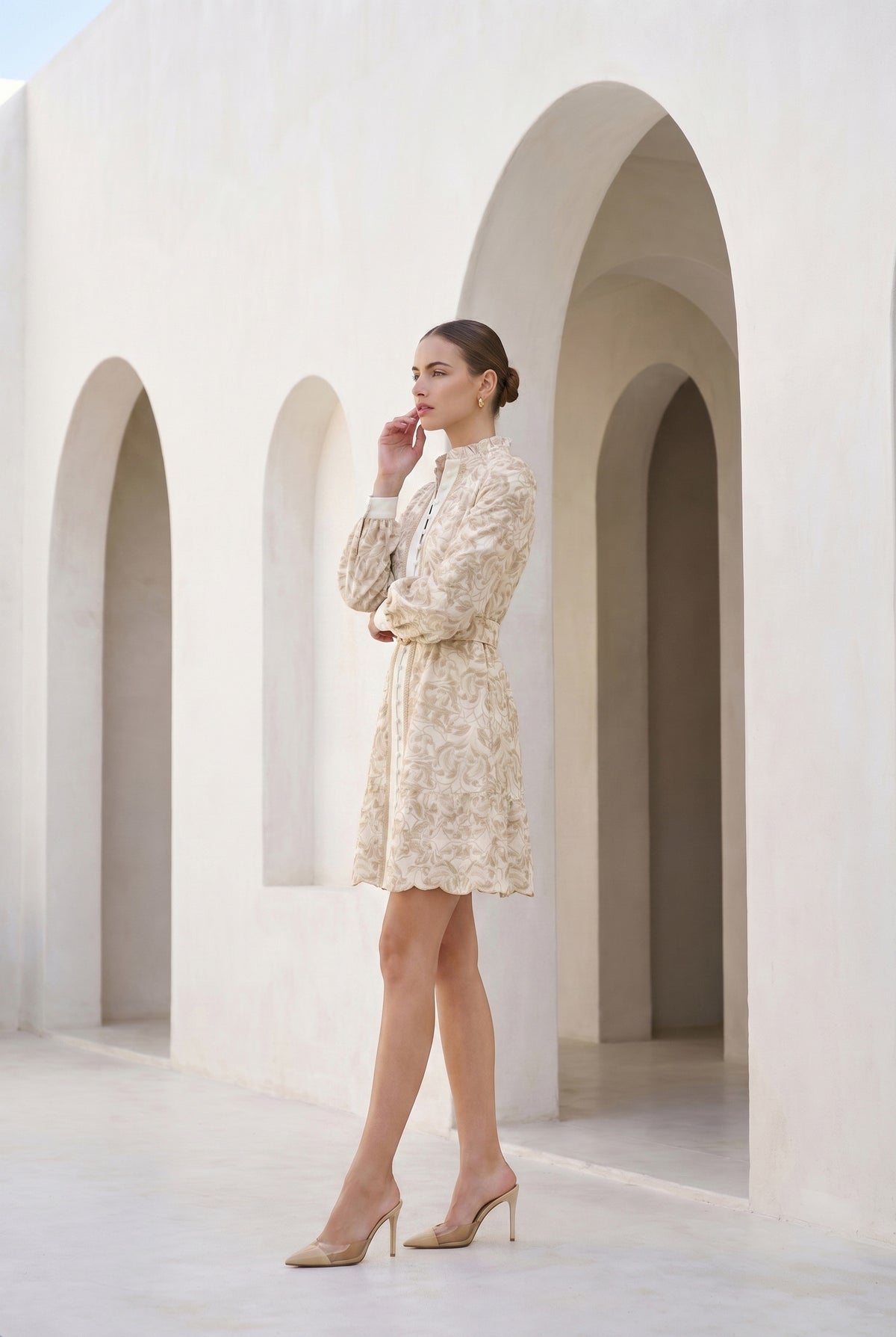 NAOMI BELTED ZIP SHORT DRESS