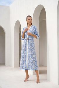 NAOMI BELTED LONG DRESS