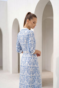 NAOMI BELTED LONG DRESS