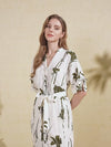 FLEUR V NECK LONG DRESS