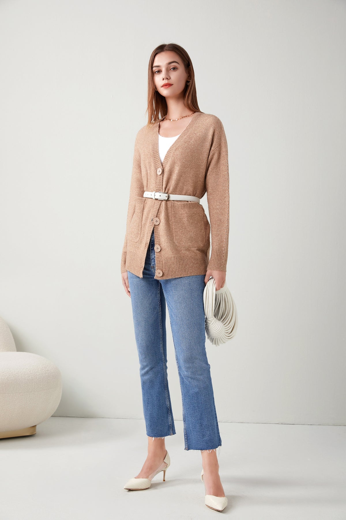 PAIGE MERINO WOOL BLEND CARDIGAN