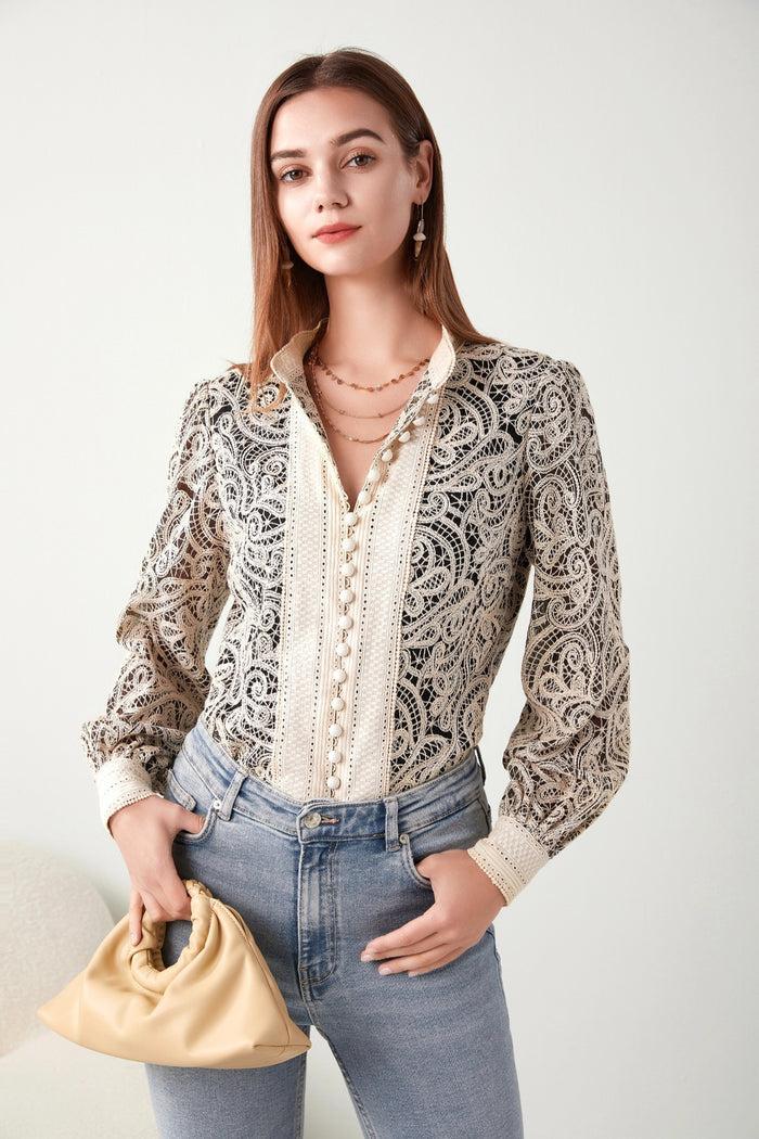 IRINA LACE BUTTON BLOUSE