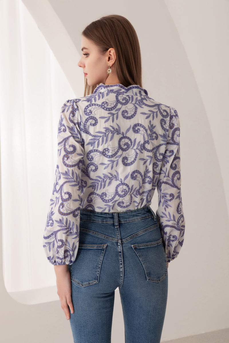 LOURDES EMBROIDERED BLOUSE