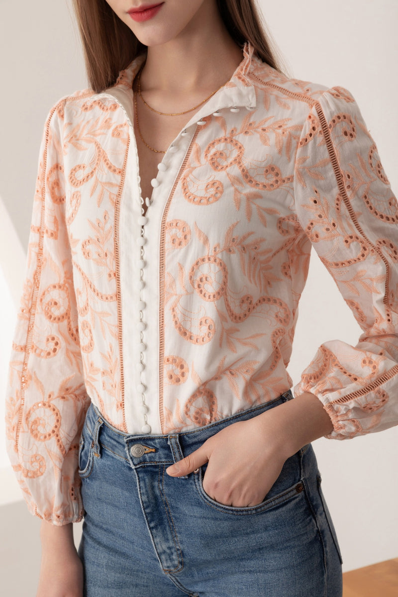 LOURDES EMBROIDERED BLOUSE