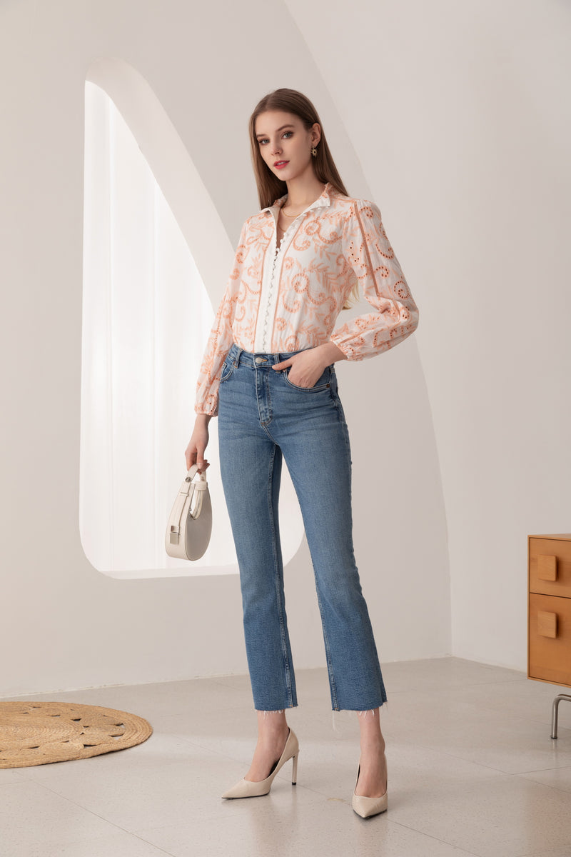 LOURDES EMBROIDERED BLOUSE